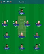 Best IPL 2023 Fantasy Team for IPL Match 19 - KKR vs SRH